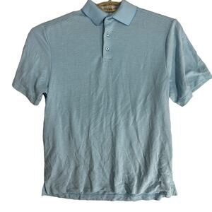 Bahama Bay Club Polo Shirt Men Size M Blue Short Sleeve Modal Blend Minimalist